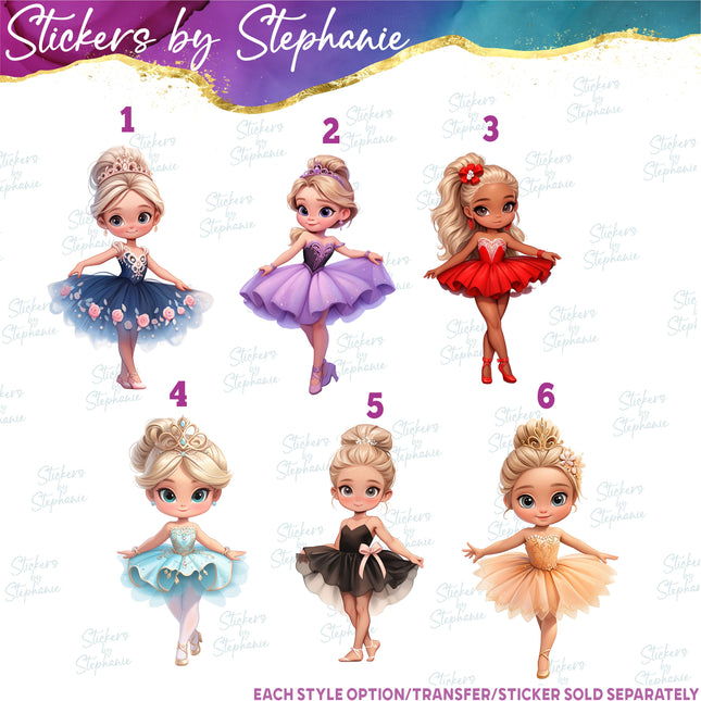 (s02-382) Ballerina Ballet Dancer Iron-On Transfer