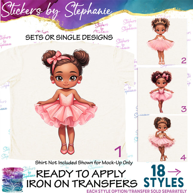 (s02-383) Ballerina Ballet Dancer African American Iron-On Transfer