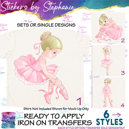 (s02-388) Ballerina Ballet Dancer Iron-On Transfer or Sticker