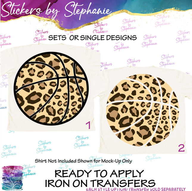 (s02-391) Basketball Leopard Print Iron-On Transfer
