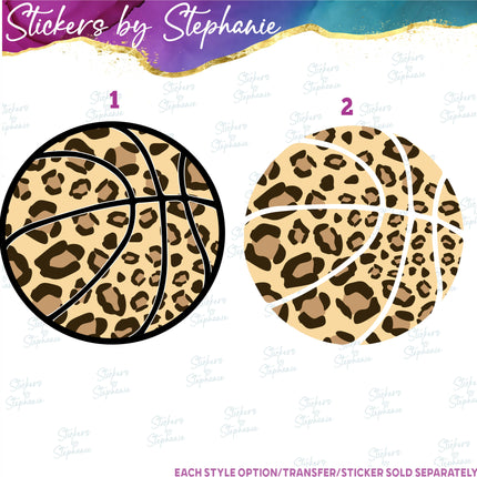 (s01-003) Basketball Leopard Print Iron-On Transfer