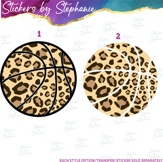(s02-391) Basketball Leopard Print Iron-On Transfer