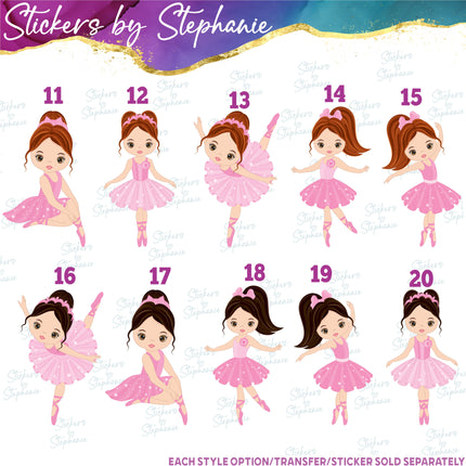 (s02-395) Ballerina, Ballet Dancer Iron-On Transfer