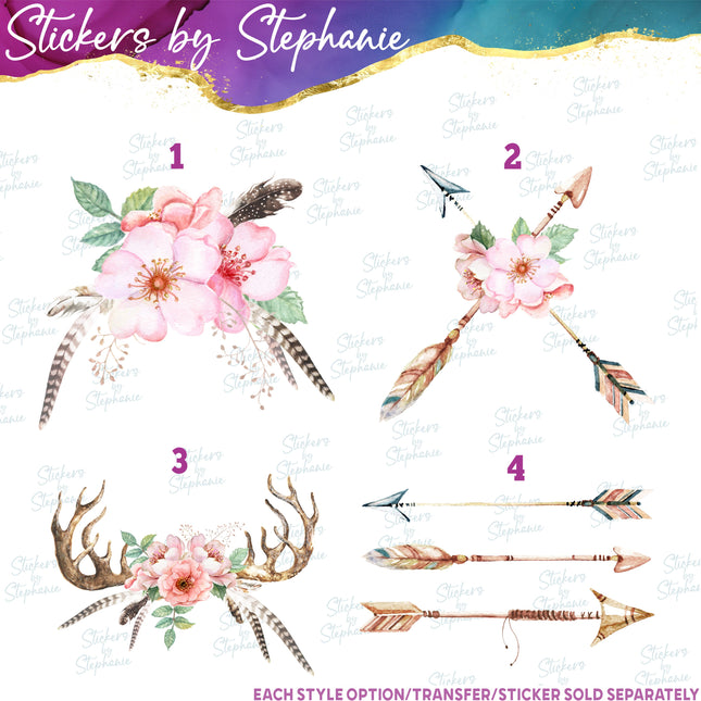 (s02-228) Pink Wild Rose Flowers Graphic Iron-On Transfer or Sticker