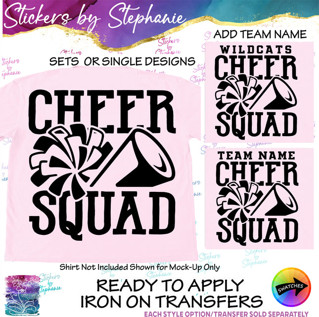 (s03-693) Cheer Squad Team Name Iron-On Transfer