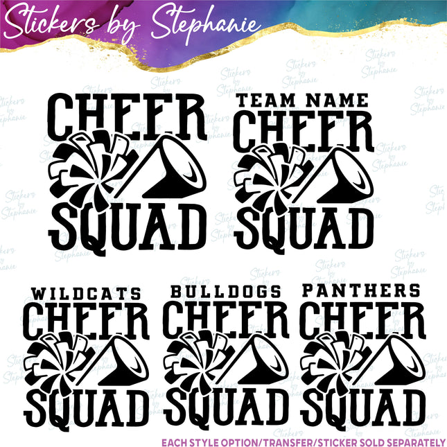 (s03-693) Cheer Squad Team Name Iron-On Transfer