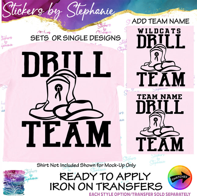 (s03-694) Drill Team Name Iron-On Transfer