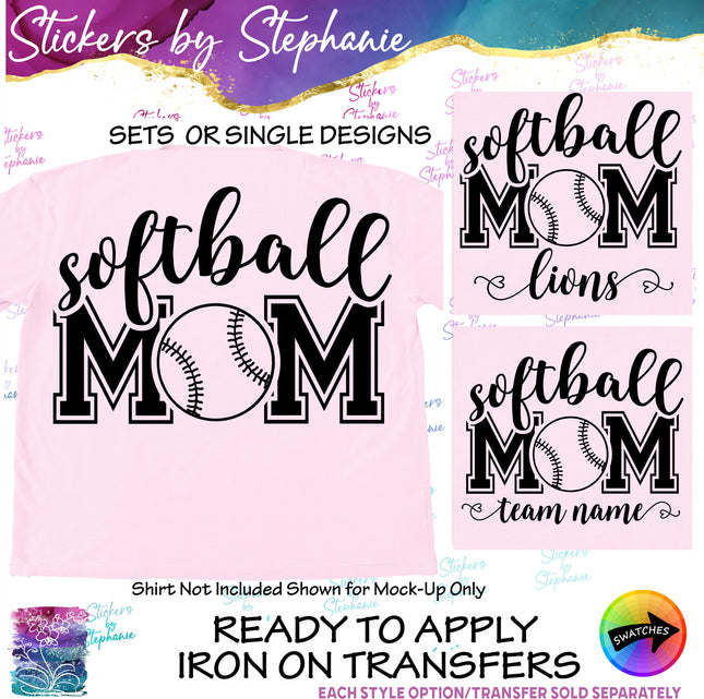 (s03-696) Softball Mom Team Name Iron-On Transfer