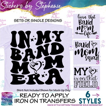 (s03-595) In My Band Mom Era Life Squad Iron-On Transfer or Sticker
