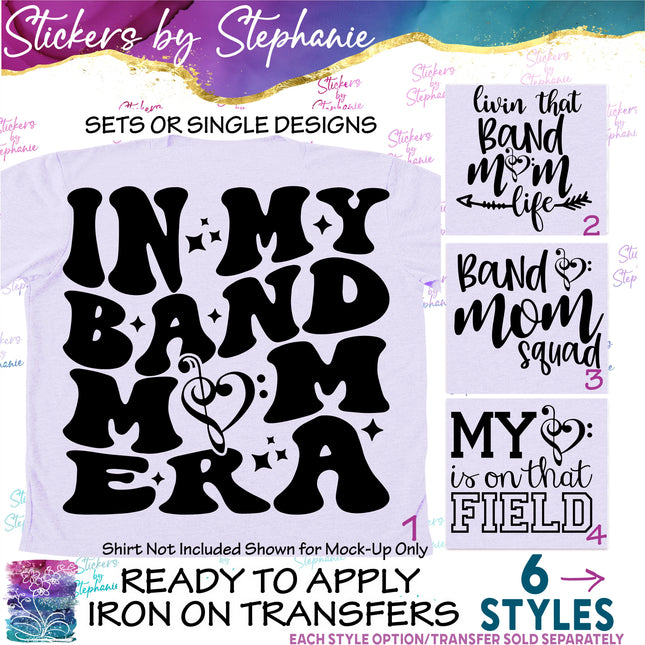 (s03-595) In My Band Mom Era Life Squad Iron-On Transfer or Sticker