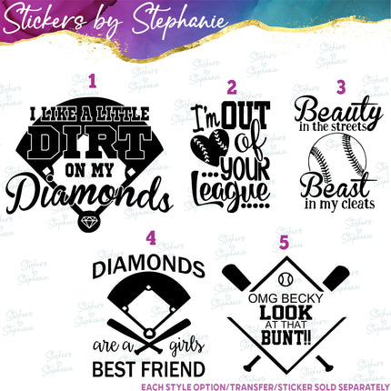 (s03-602) Dirt on My Diamonds are a Girls Best Friend Iron-On Transfer or Sticker