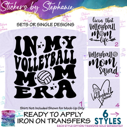 (s03-608) In My Volleyball Mom Era Life Squad Iron-On Transfer or Sticker