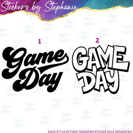 (s03-584) Game Day Iron-On Transfer