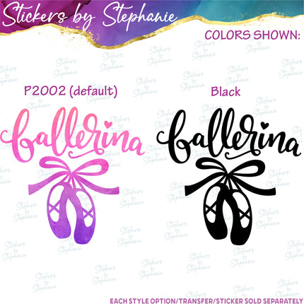 (s03-629) Ballerina, Ballet Slippers Iron-On Transfer