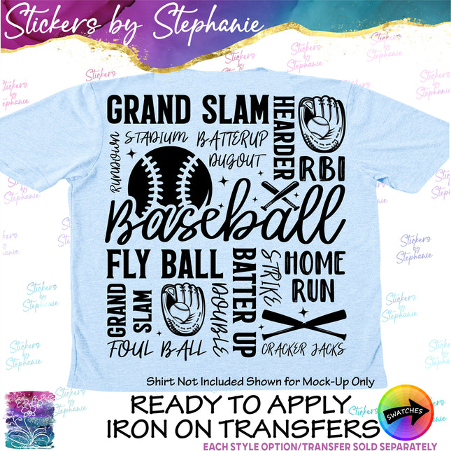 (s03-630) Baseball Subway Graffiti Art Iron-On Transfer or Sticker