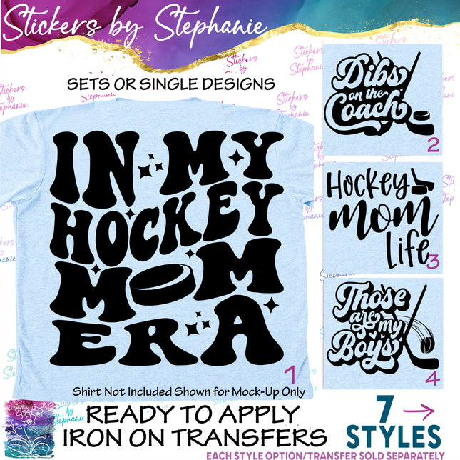 (s03-586) In My Hockey Mom Era Life Squad Iron-On Transfer or Sticker
