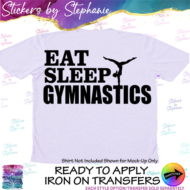 (s03-635) Eat Sleep Gymnastics Iron-On Transfer