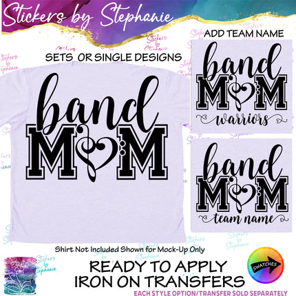 (s03-640) Band Mom Team Name Iron-On Transfer