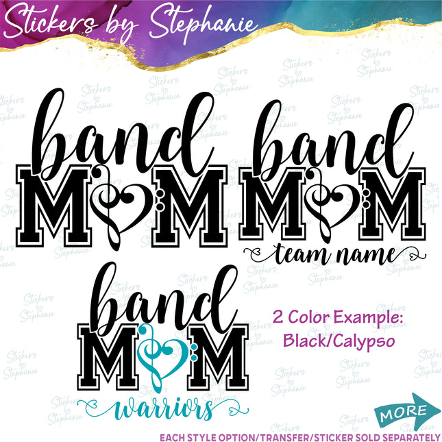 (s03-640) Band Mom Team Name Iron-On Transfer