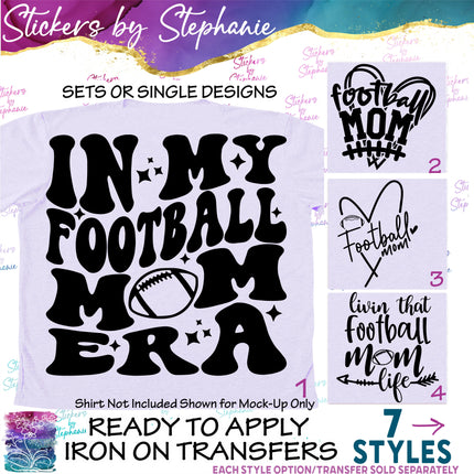 (s03-587) In My Football Mom Era Life Squad Iron-On Transfer or Sticker