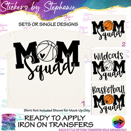 (s03-651) Basketball Mom Squad, Team Name Iron-On Transfer