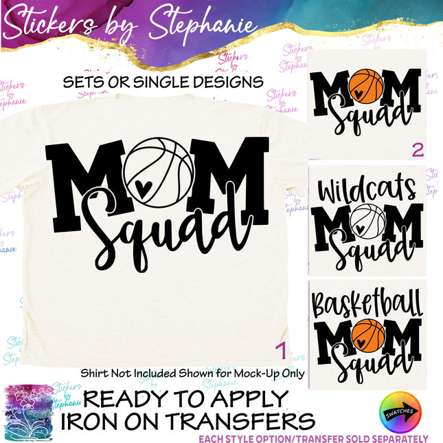 (s03-651) Basketball Mom Squad, Team Name Iron-On Transfer