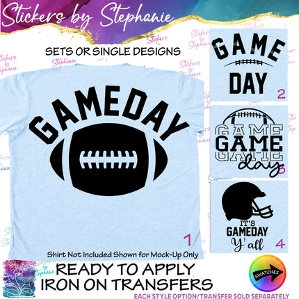(s03-589) Game Day Gameday Football Iron-On Transfer or Sticker