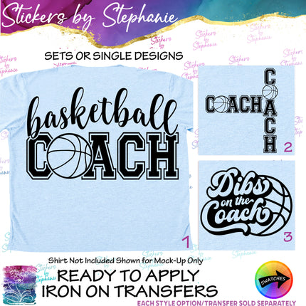 (s03-658) Dibs on the Coach Basketball Iron-On Transfer or Sticker