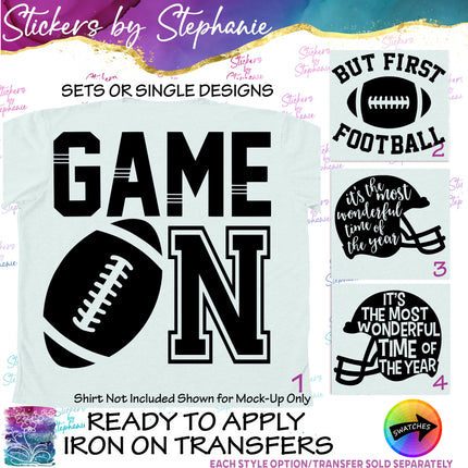 (s03-590) Game On but First Football Iron-On Transfer or Sticker