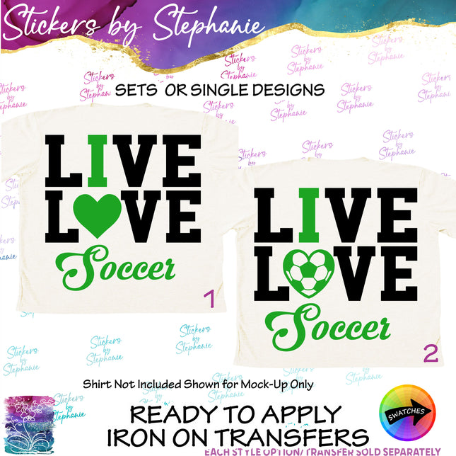 (s03-681) Live Love I Heart Soccer Iron-On Transfer