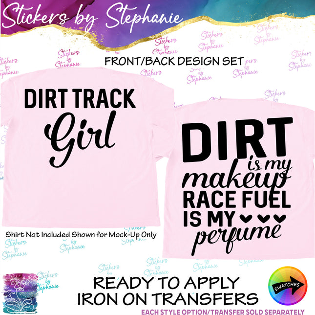 (s03-691) Dirt Track Girl Motocross Racing Iron-On Transfer