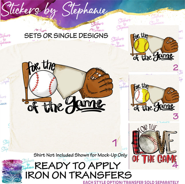 (s04-227) Baseball Softball For Love of the Game Iron-On Transfer