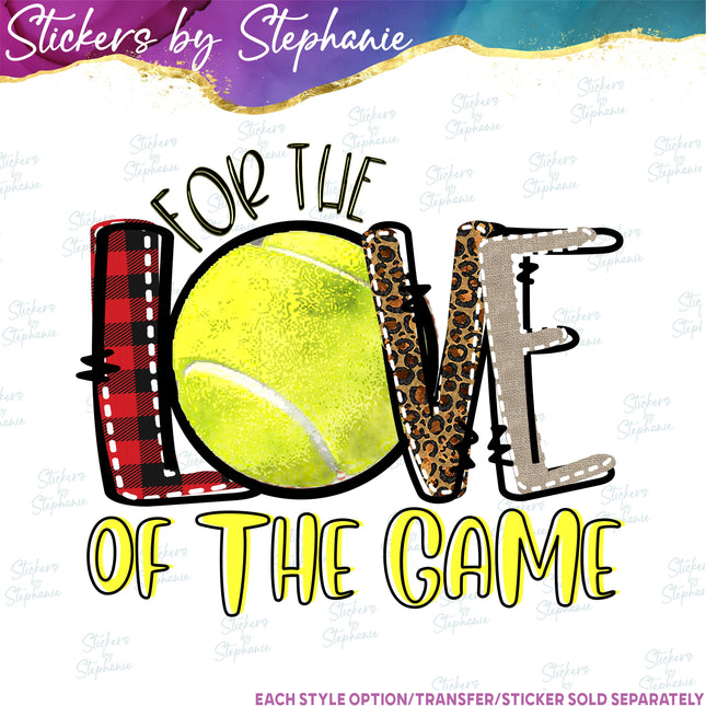 (s04-236) Tennis For Love of the Game Iron-On Transfer