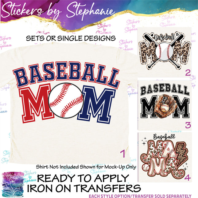 (s04-228) Baseball Mom Mama Iron-On Transfer