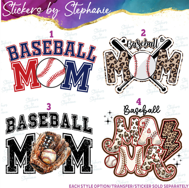 (s04-228) Baseball Mom Mama Iron-On Transfer