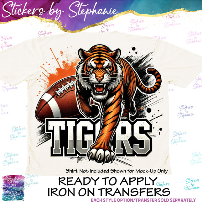 (s04-231) Football Tigers Iron-On Transfer