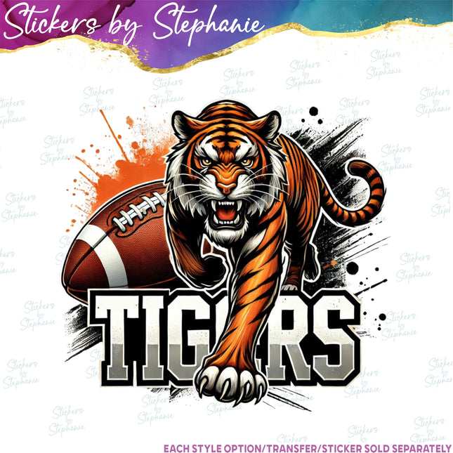 (s04-231) Football Tigers Iron-On Transfer