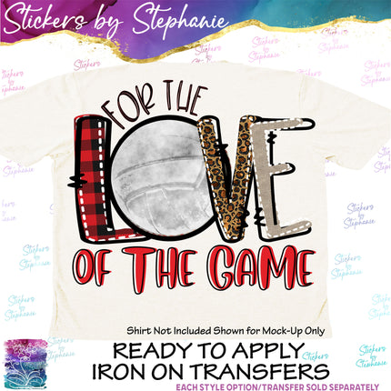 (s04-234) Volleyball For Love of the Game Iron-On Transfer or Sticker