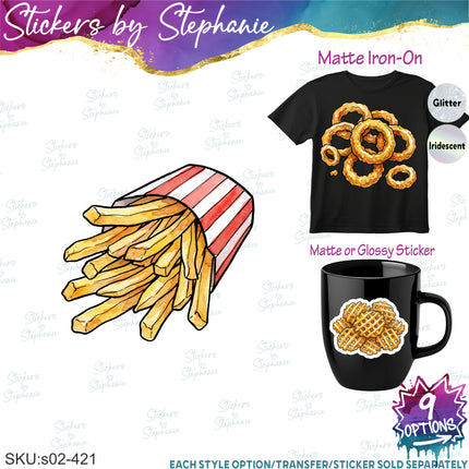(s02-421) French Fries Graphic Iron-On Transfer or Sticker