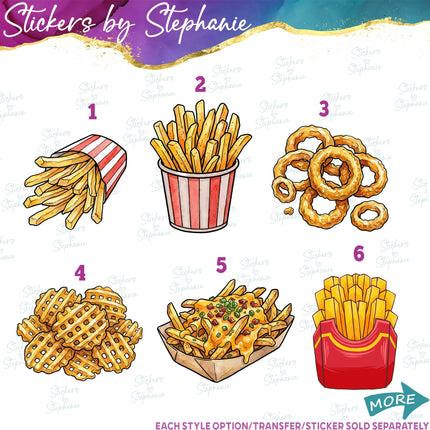 (s02-421) French Fries Graphic Iron-On Transfer or Sticker
