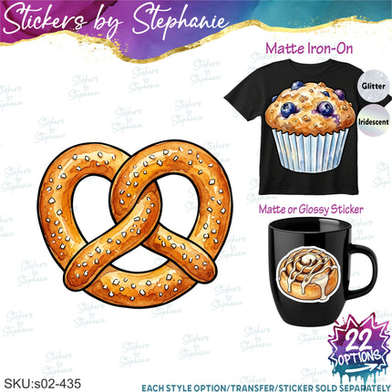 (s02-435) Bread Pastries Graphic Iron-On Transfer or Sticker