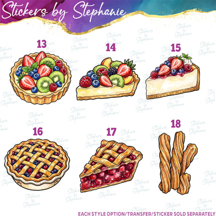 (s02-435) Bread Pastries Graphic Iron-On Transfer or Sticker