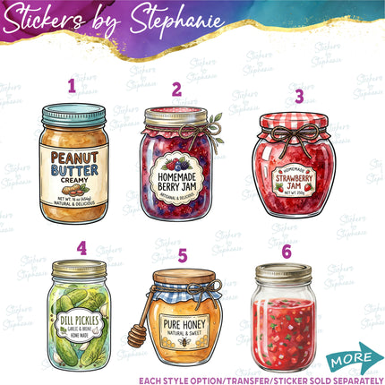 (s02-440) Jarred Foods Graphic Iron-On Transfer or Sticker