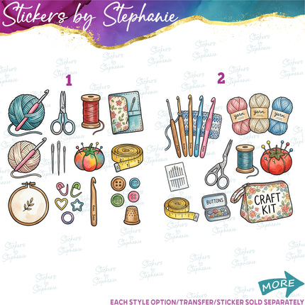 (s02-446) Crafts Sewing Bundle Set Iron-On Transfer or Sticker