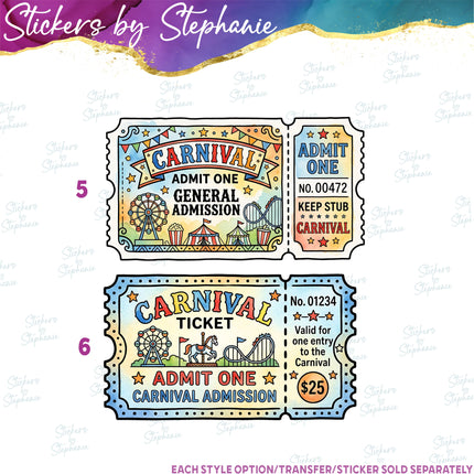 (s02-448) Circus Carnival Carousel Horse Graphic Iron-On Transfer or Sticker