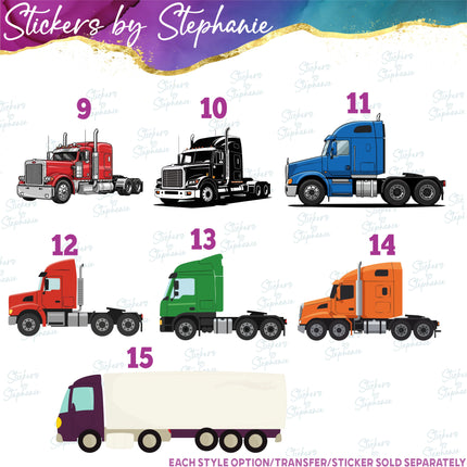 (s02-071) Semi Truck Log Tanker Graphic Iron-On Transfer or Sticker