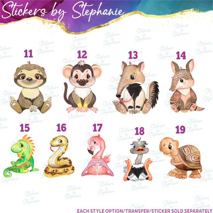 (s02A-218) Baby Safari Animals Iron-On Transfer or Sticker