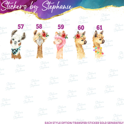(s02A-231) Baby Farm Animals Horse Cow Goat Watercolor Graphic Iron-On Transfer or Sticker