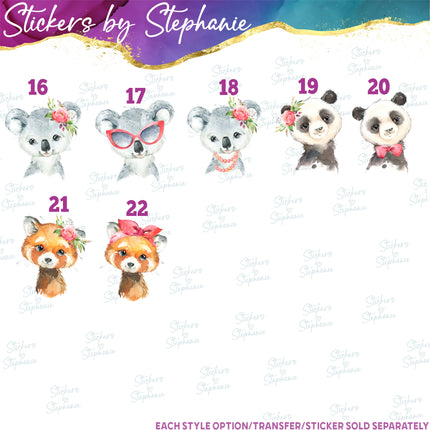 (s02A-234) Baby Australian Animals Koala Kangaroo Platypus Watercolor Graphic Iron-On Transfer or Sticker