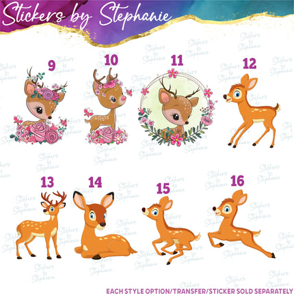 (s02A-245) Baby Deer Fawn Graphic Iron-On Transfer or Sticker